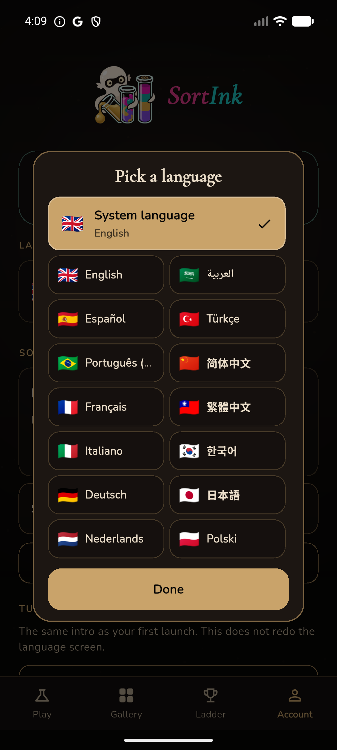 Choose from 14 in-game languages