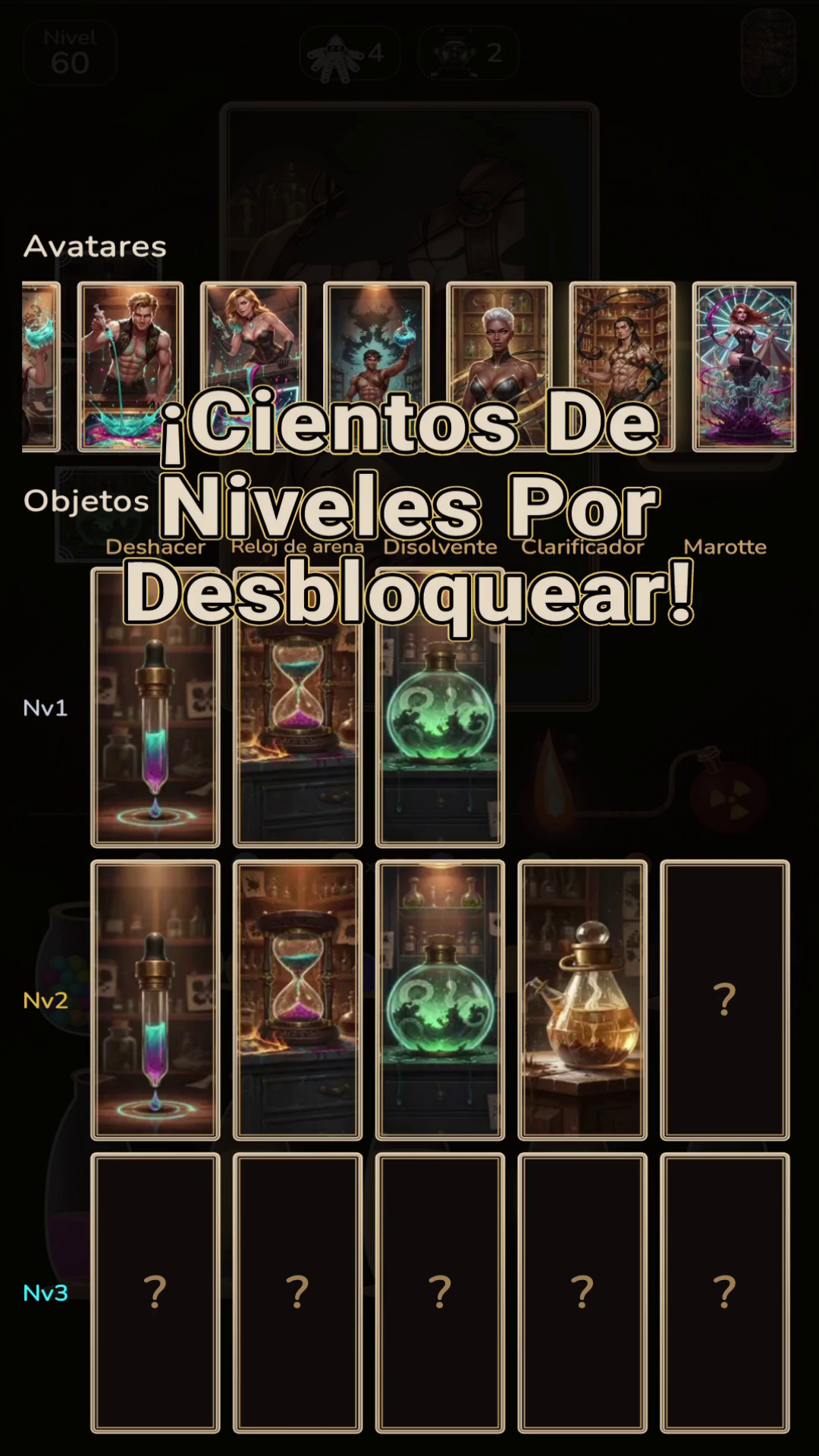 Galería, avatares, reliquias y cientos de niveles