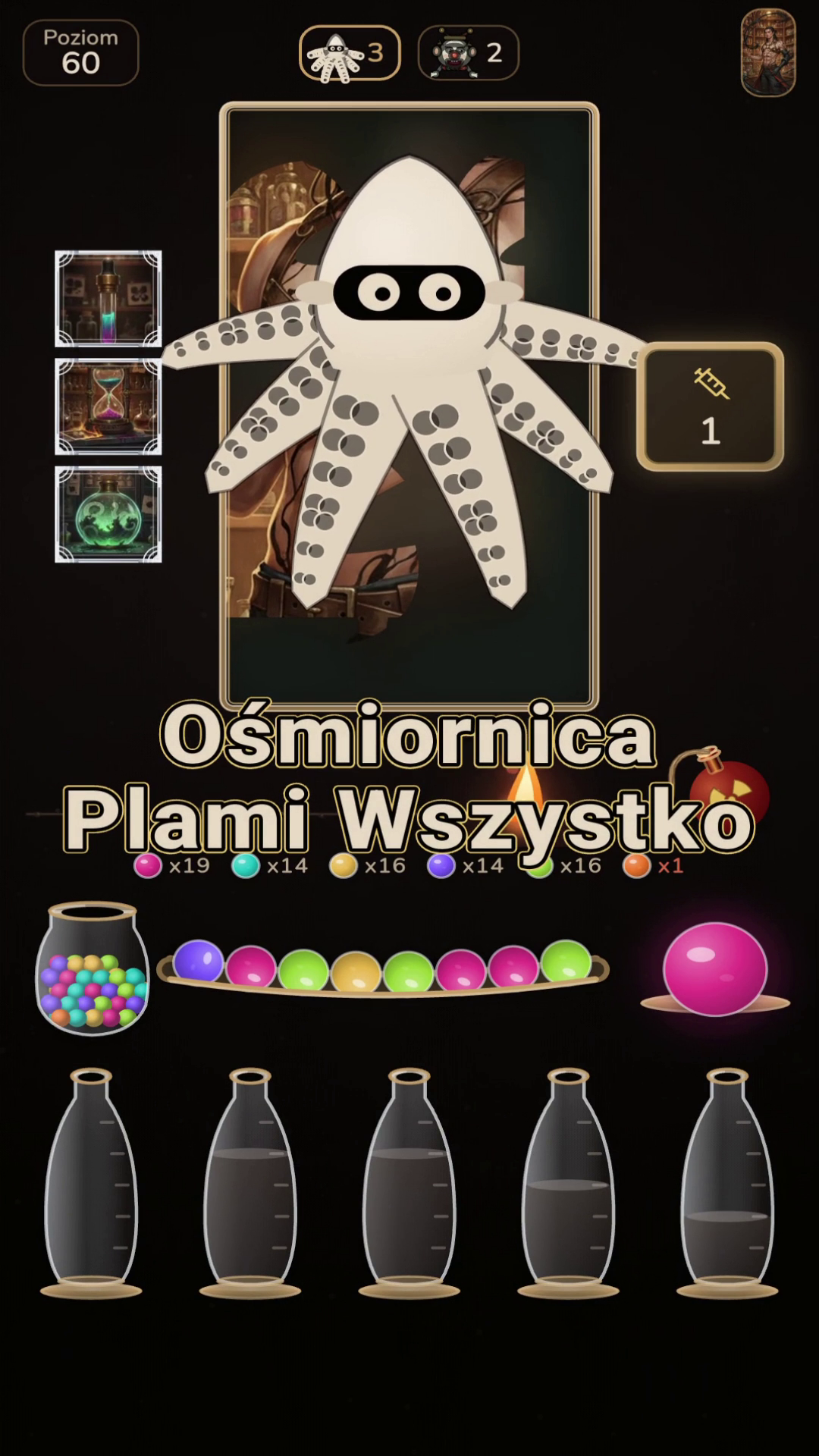 Ośmiornica ukrywa kolory fiolek