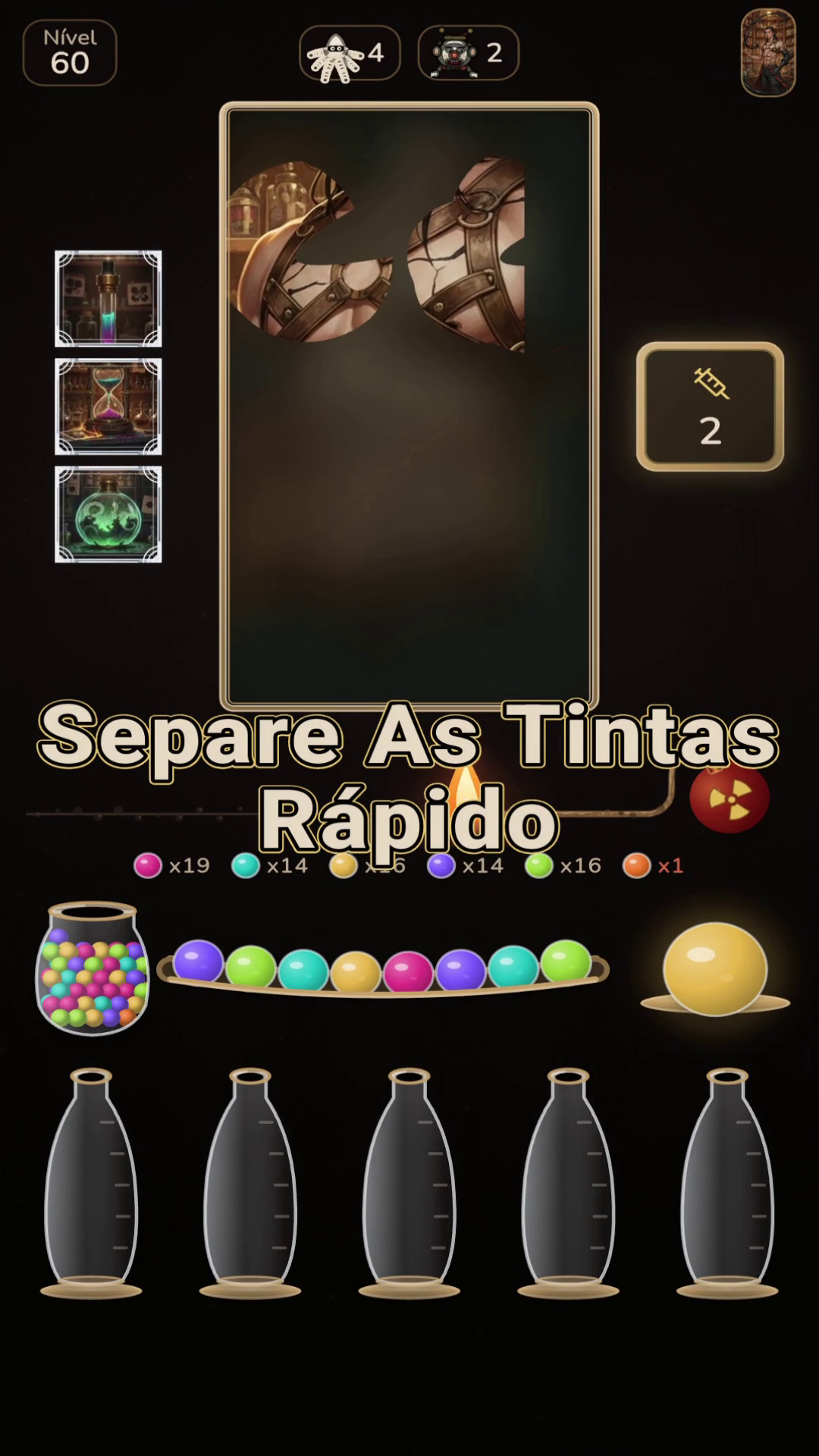Ordene as tintas num puzzle solo