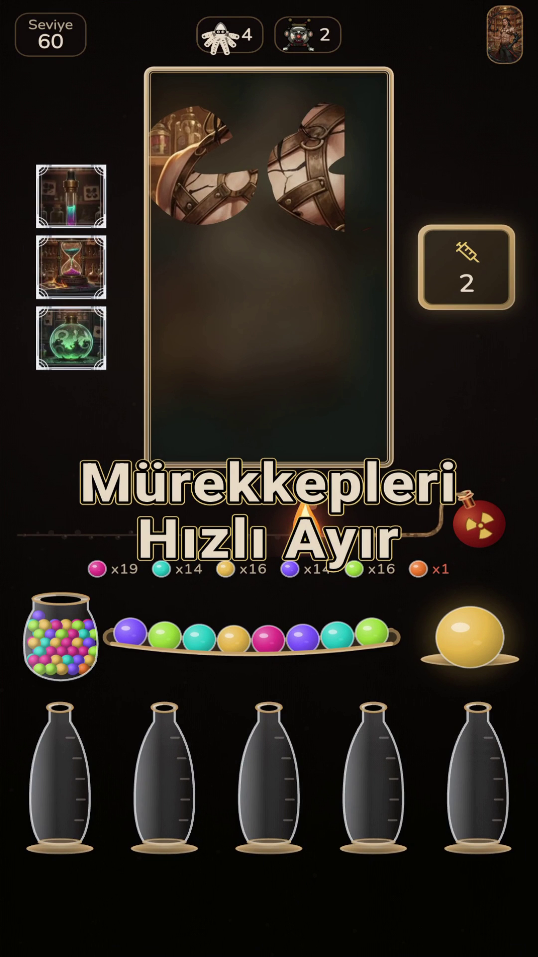 Solo bulmacada mürekkepleri sırala